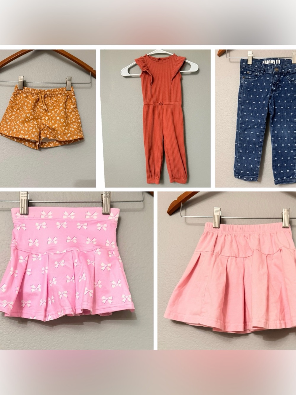 Girls size 2T/3T lot of bottoms/jumpsuit Carters 6pc